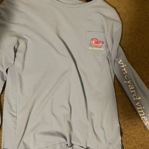 Long sleeve vineyard vine shirt in light blue